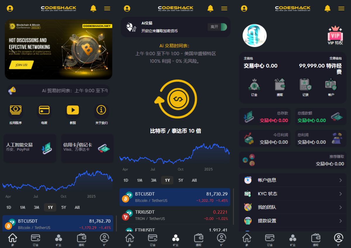 AI量化交易系统源码下载,区块链理财平台/海外版智能交易所模板-