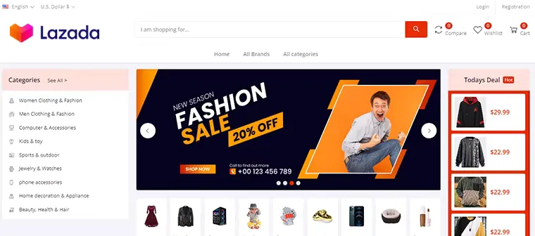 多语言多用户跨境电商英文外贸网站系统搭建b2c海外商城源码开发-博安源码